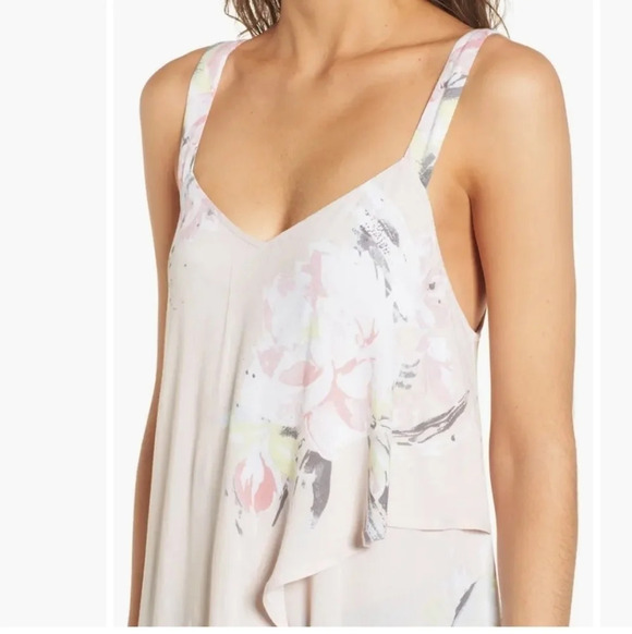 Leith Walk Thru Hi Low Asymetrical Flowy Tank Top with Train XS - Picture 5 of 15